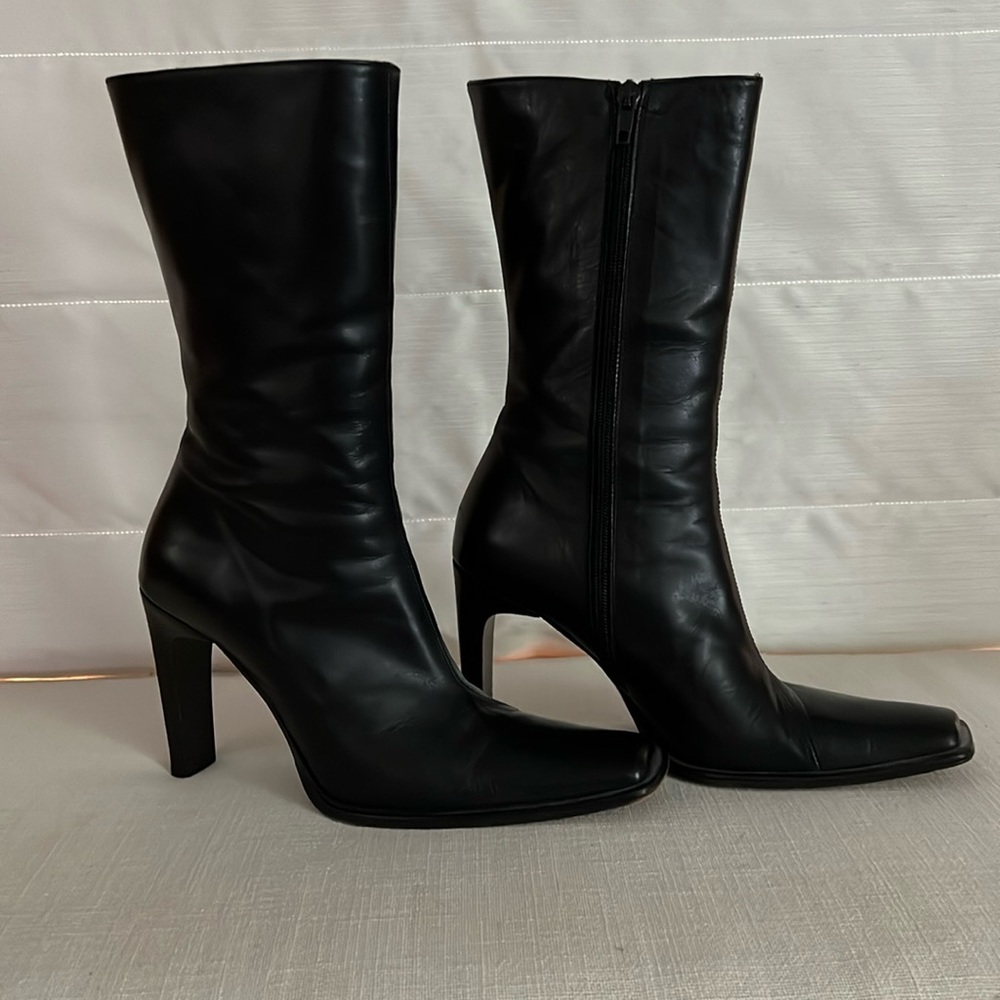 Charles David Black Heeled Boots